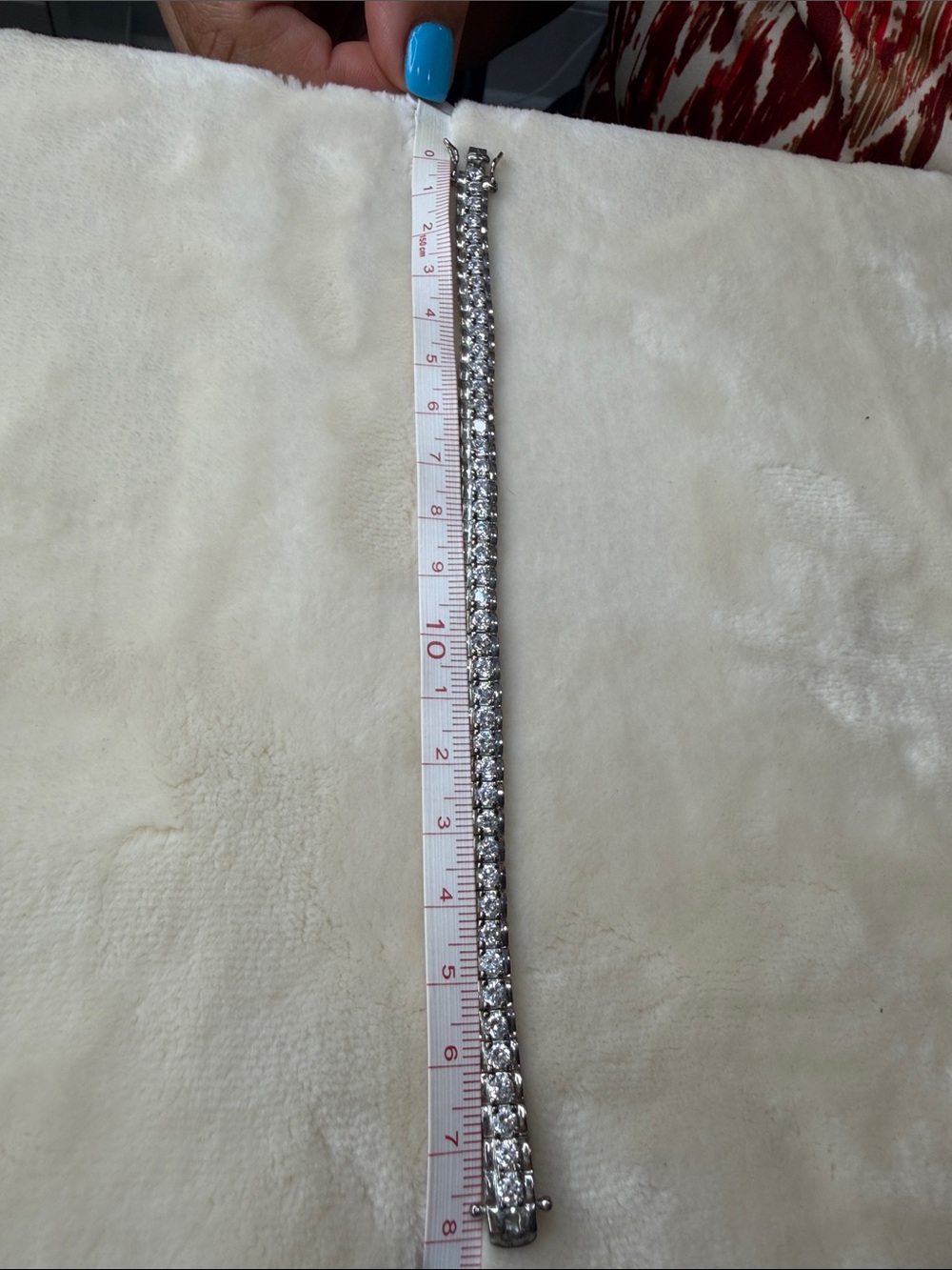Clear Crystal Silver-Tone Tennis Bracelet for Women